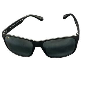 Maui Jim Red Sand polarized rectangular sunglasses Matte Black MJ0432S-001